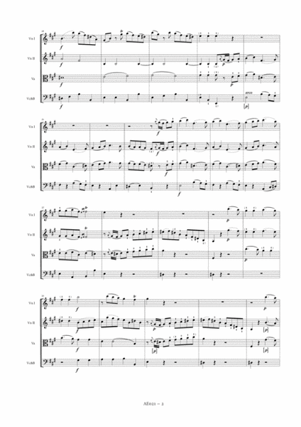 String Quartet in A major, Op. 14, No. 6 - Score Only