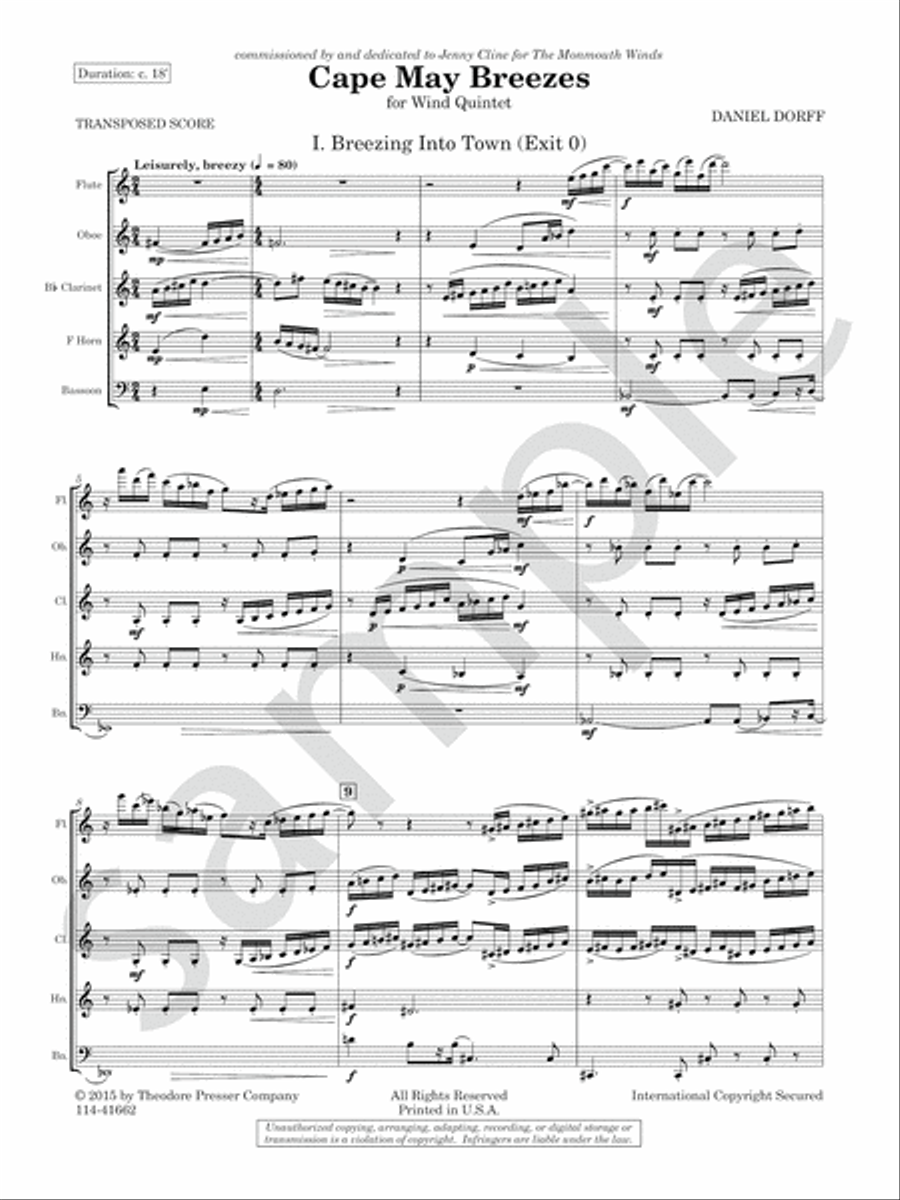 Cape May Breezes Woodwind Quintet scores gallery preview page 3