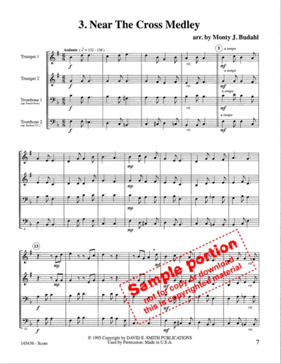 Sacred Brass Quartet Collection Vol #2 Brass Quartet scores gallery preview page 4