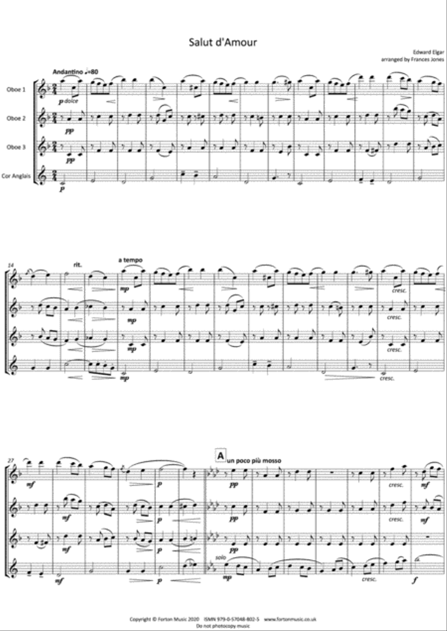 Salut d'Amour Oboe scores gallery preview page 2