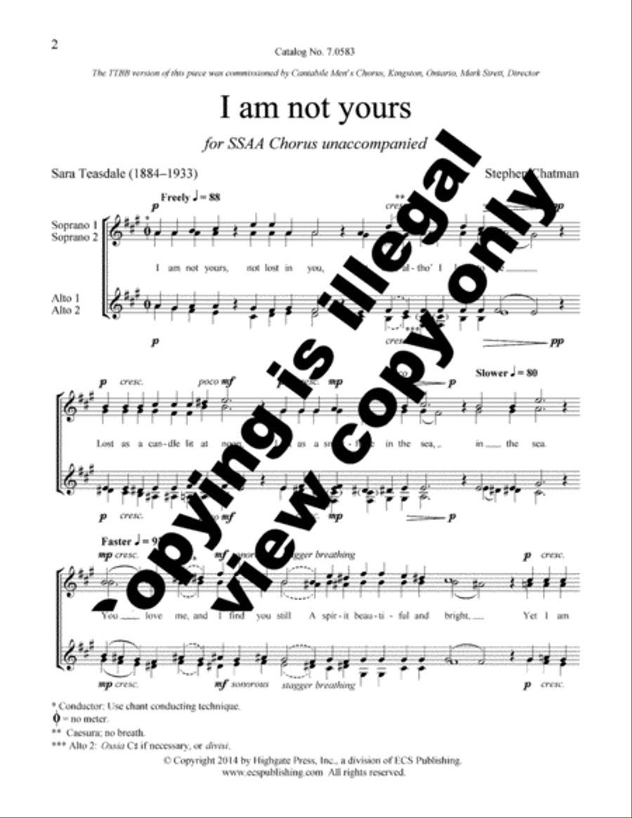I am not yours SSAA scores gallery preview page 2