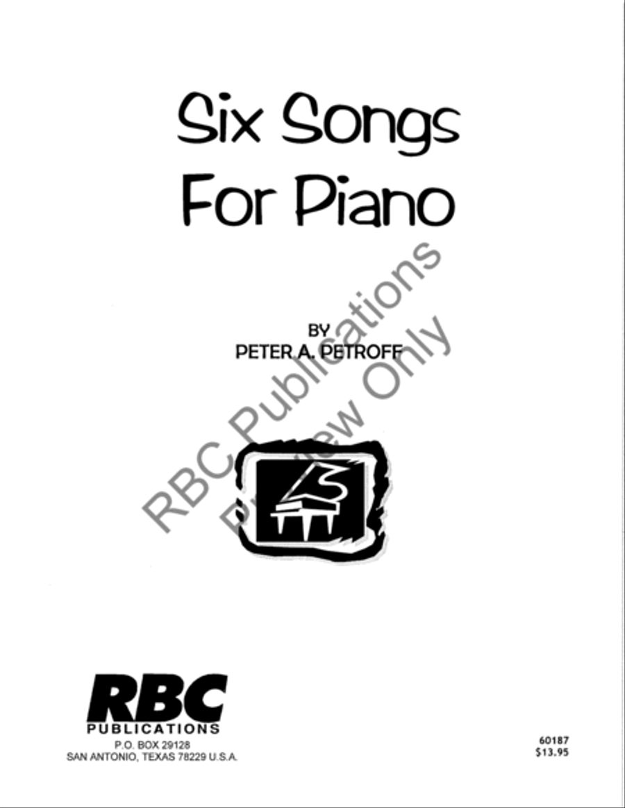 Six Songs For Piano Piano Solo scores gallery preview page 2