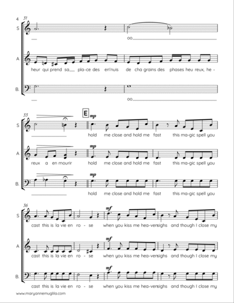 La Vie En Rose 3-Part scores gallery preview page 4