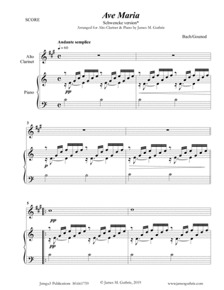 Bach-Gounod: Ave Maria, Schwencke version for Alto Clarinet & Piano