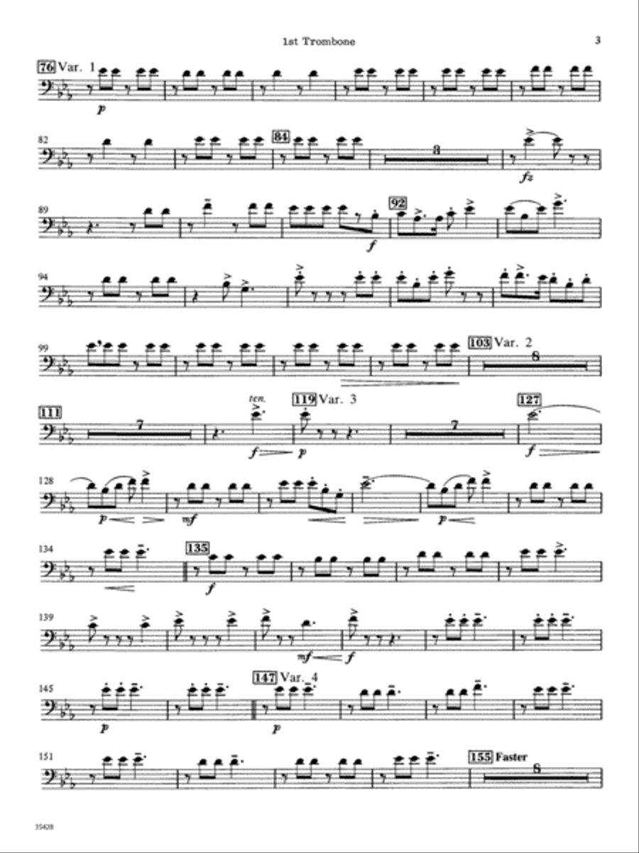 Le Carnaval de Venise: 1st Trombone Concert Band scores gallery preview page 2