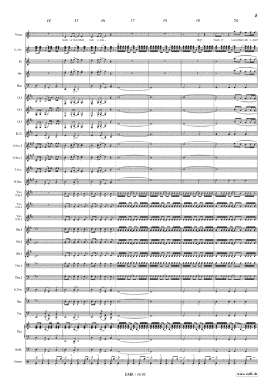 Another Brick In The Wall Concert Band scores gallery preview page 6