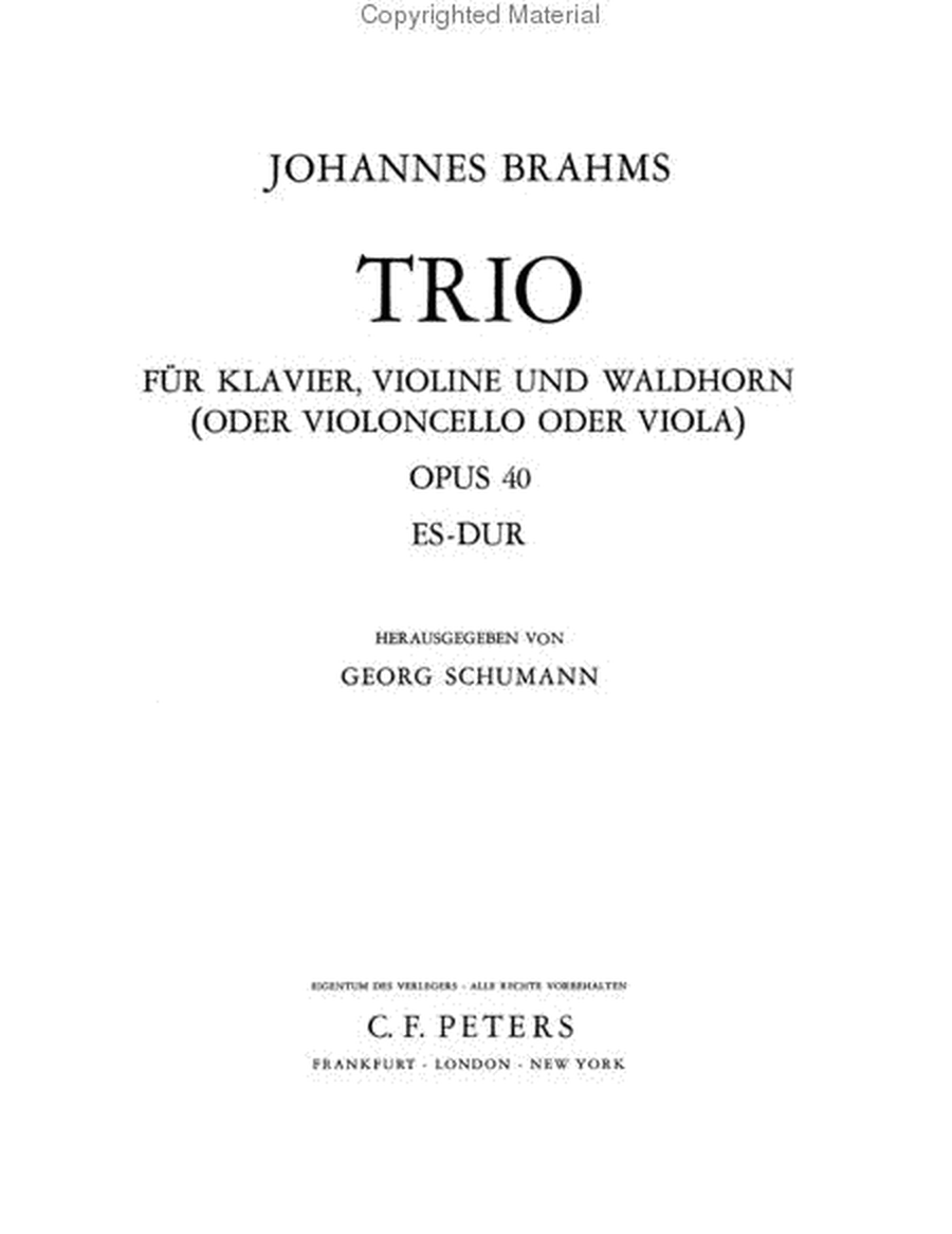 Trio, Opus 40