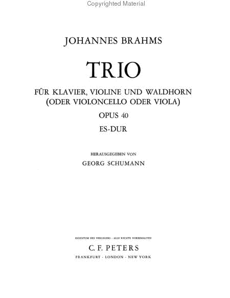 Trio, Opus 40