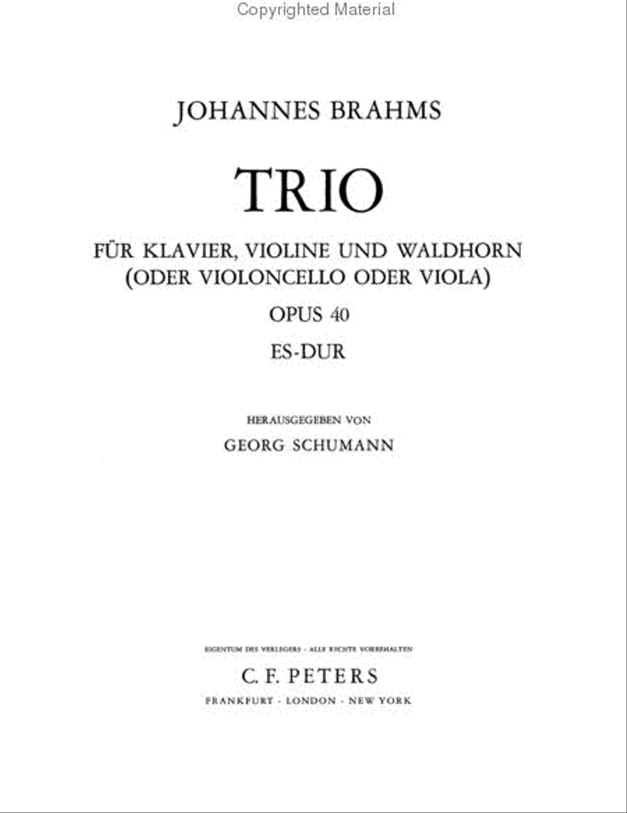 Trio, Opus 40