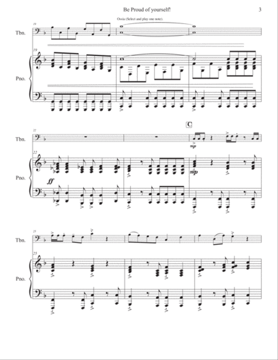 Be Proud of Yourself! for Trombone and Piano Piano scores gallery preview page 4