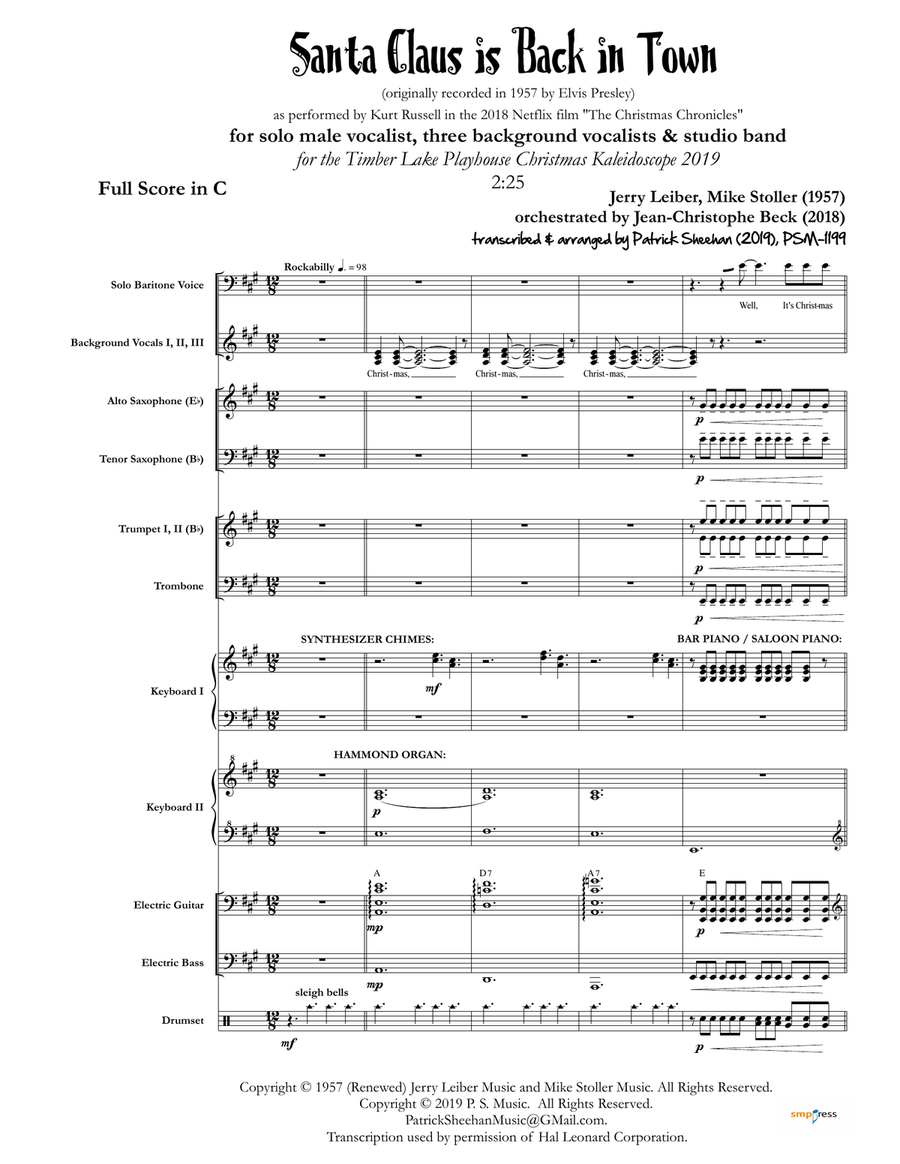 Santa Claus Is Back In Town Small Ensemble scores gallery preview page 1