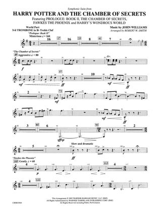 Harry Potter and the Chamber of Secrets, Symphonic Suite from: (wp) 3rd B-flat Trombone T.C.