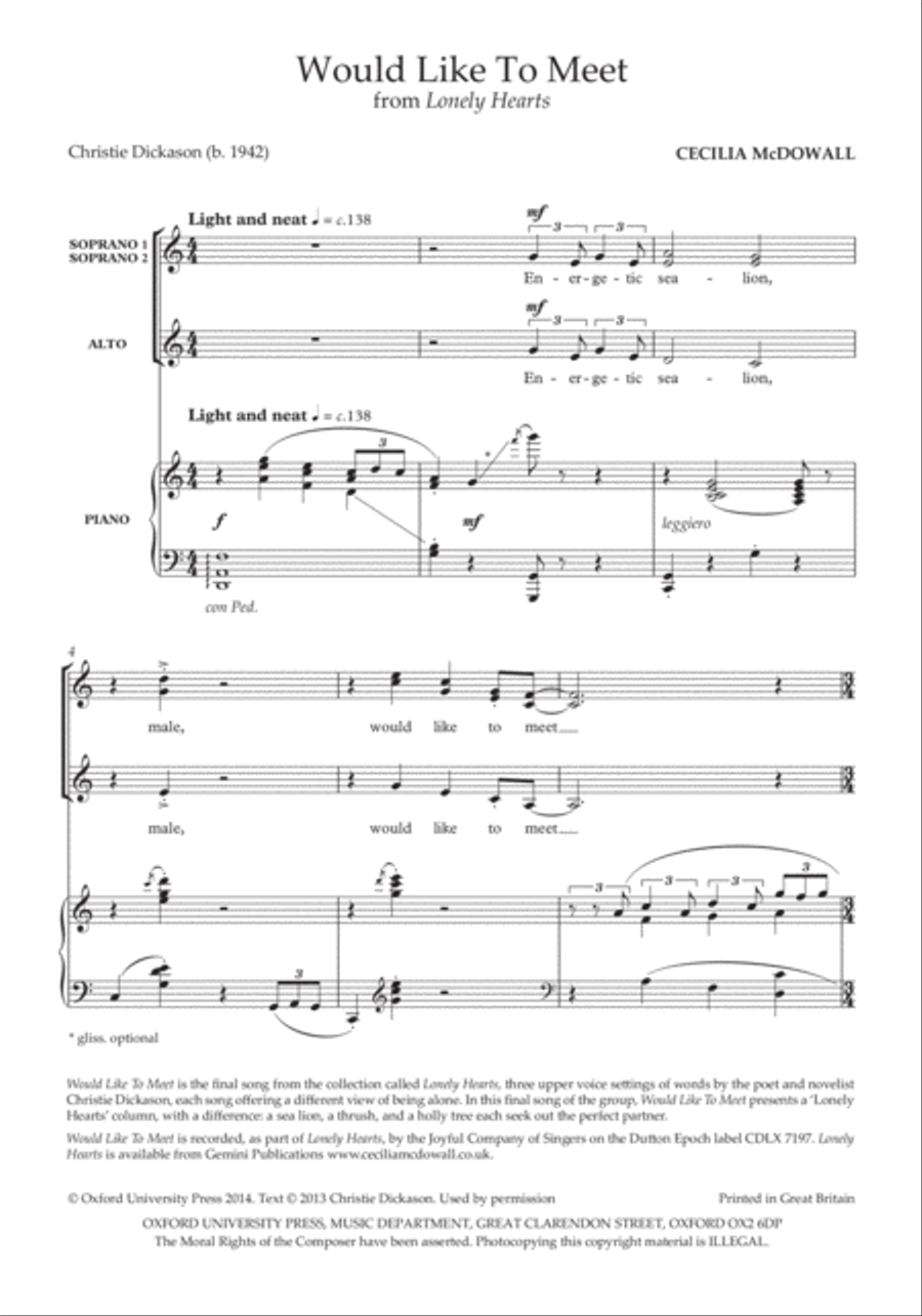 Would Like To Meet Would Like To Meet SSA scores gallery preview page 2