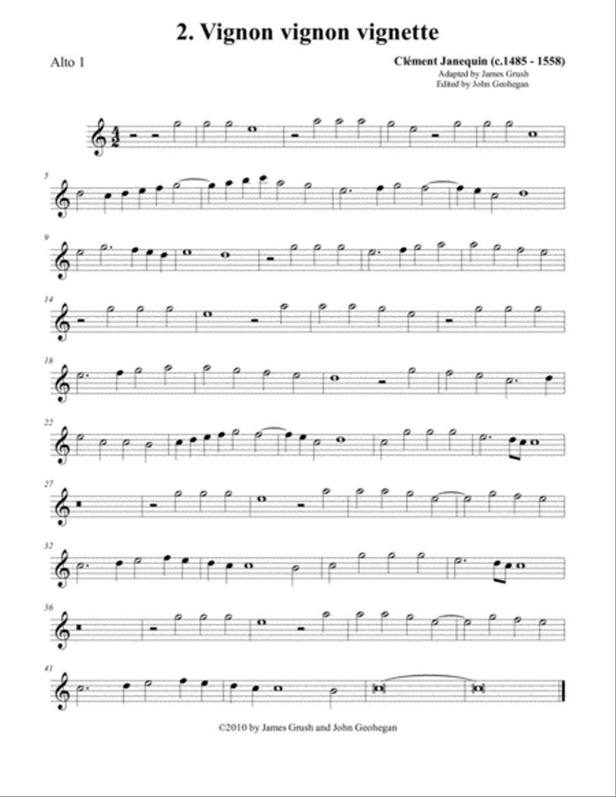 Four Renaissance Chansons for Recorder Trio Recorder scores gallery preview page 6