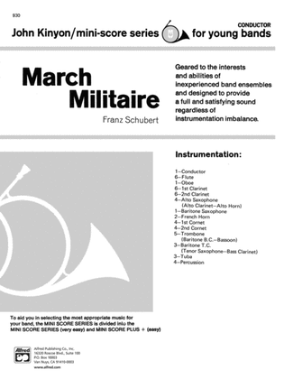 Book cover for March Militaire: Score
