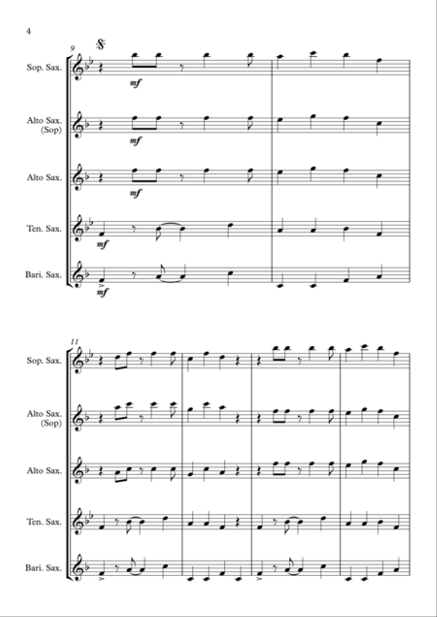 Under The Sea Saxophone Quartet scores gallery preview page 4