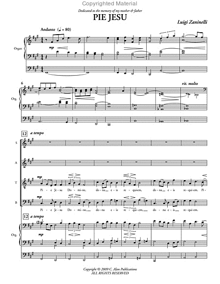 Pie Jesu (choral score) image number null