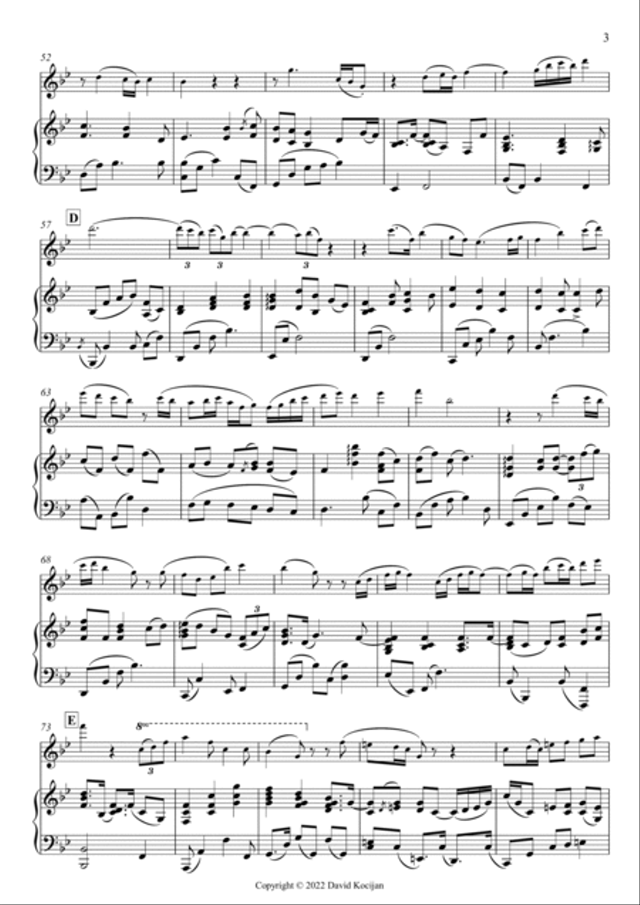 Minuet in G-major (flute & piano) Flute Solo scores gallery preview page 3