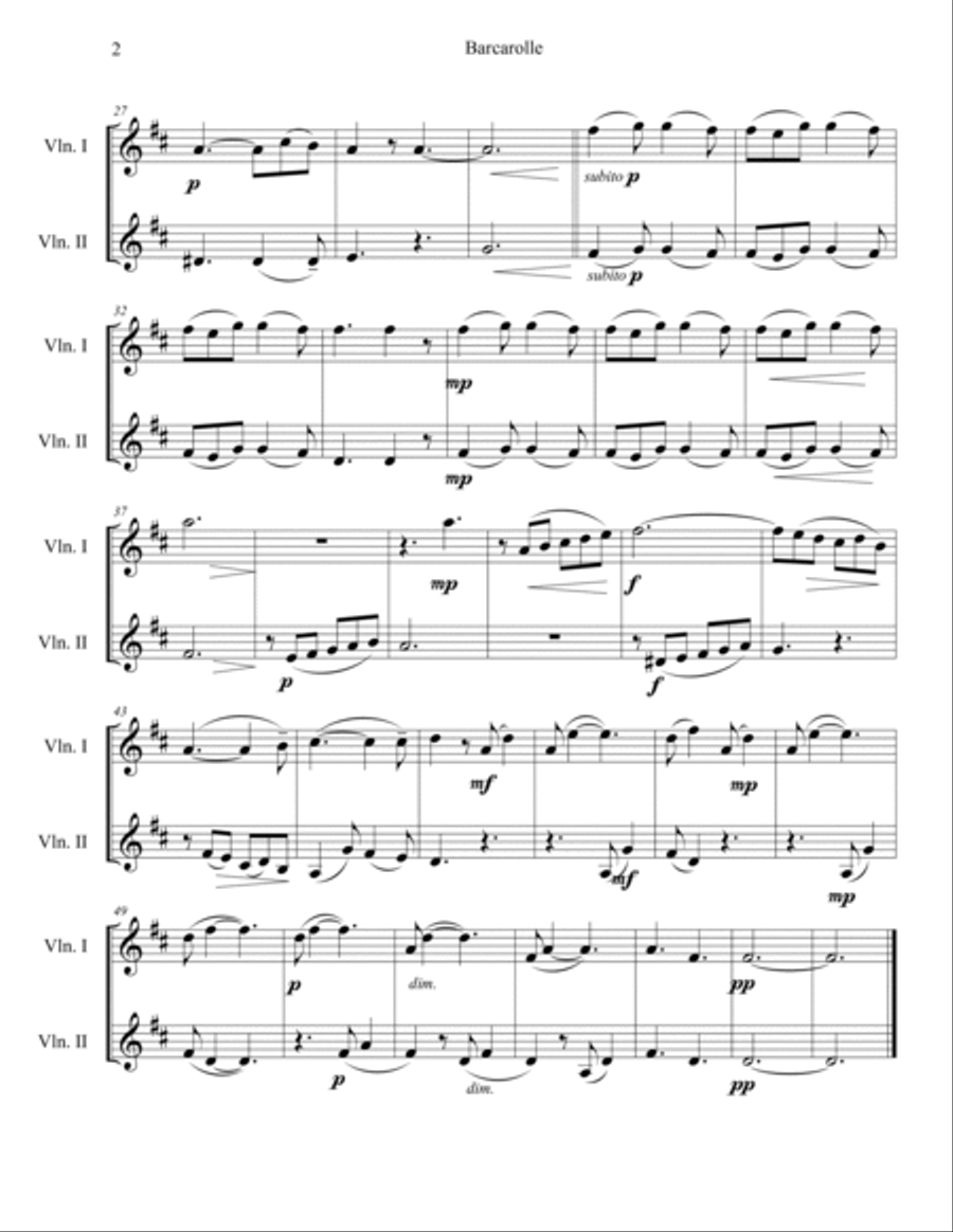 Barcarolle String Duet scores gallery preview page 3