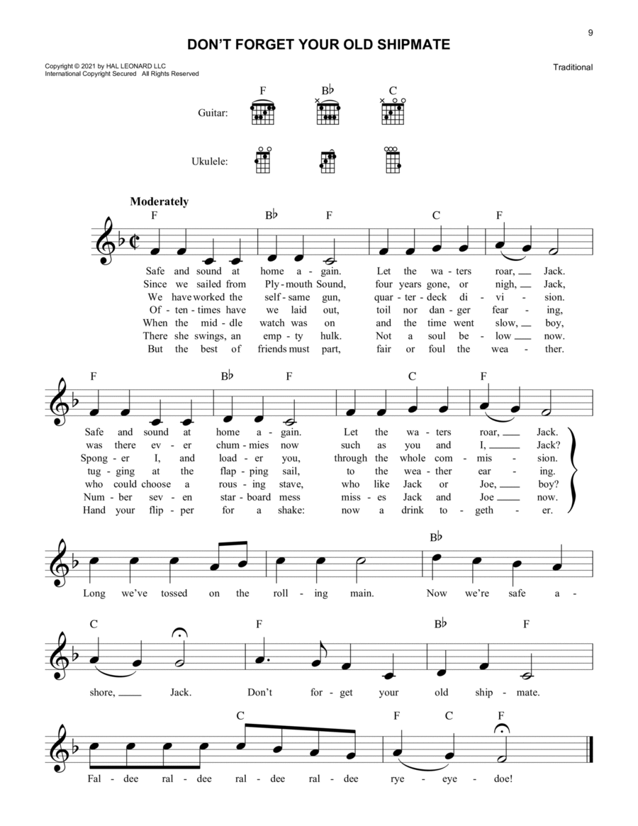 Don't Forget Your Old Shipmate Piano scores gallery preview page 1