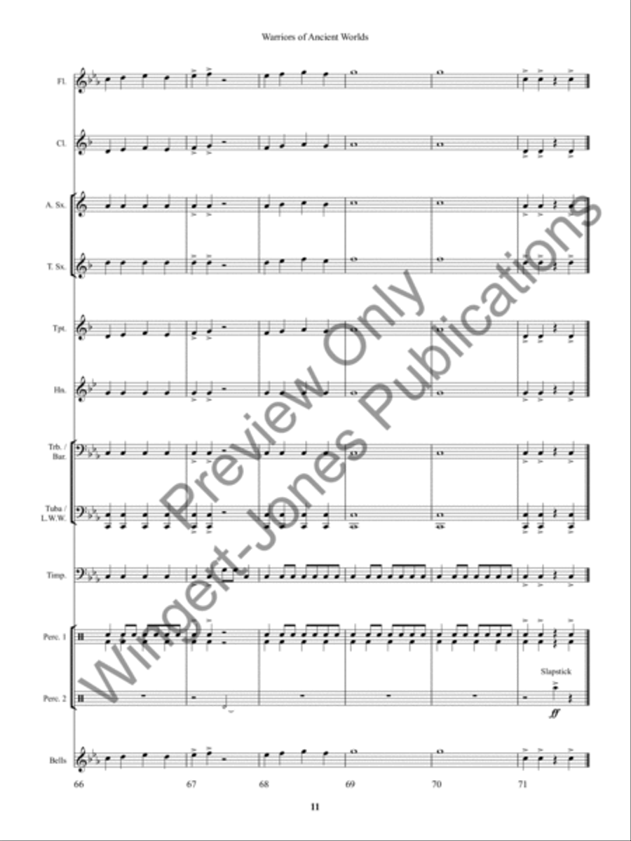 Warriors of Ancient Worlds Concert Band scores gallery preview page 14