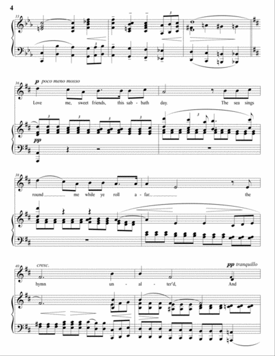 ELGAR: Sabbath morning at sea, Op. 37 no. 3 (transposed to E-flat major) Voice scores gallery preview page 5