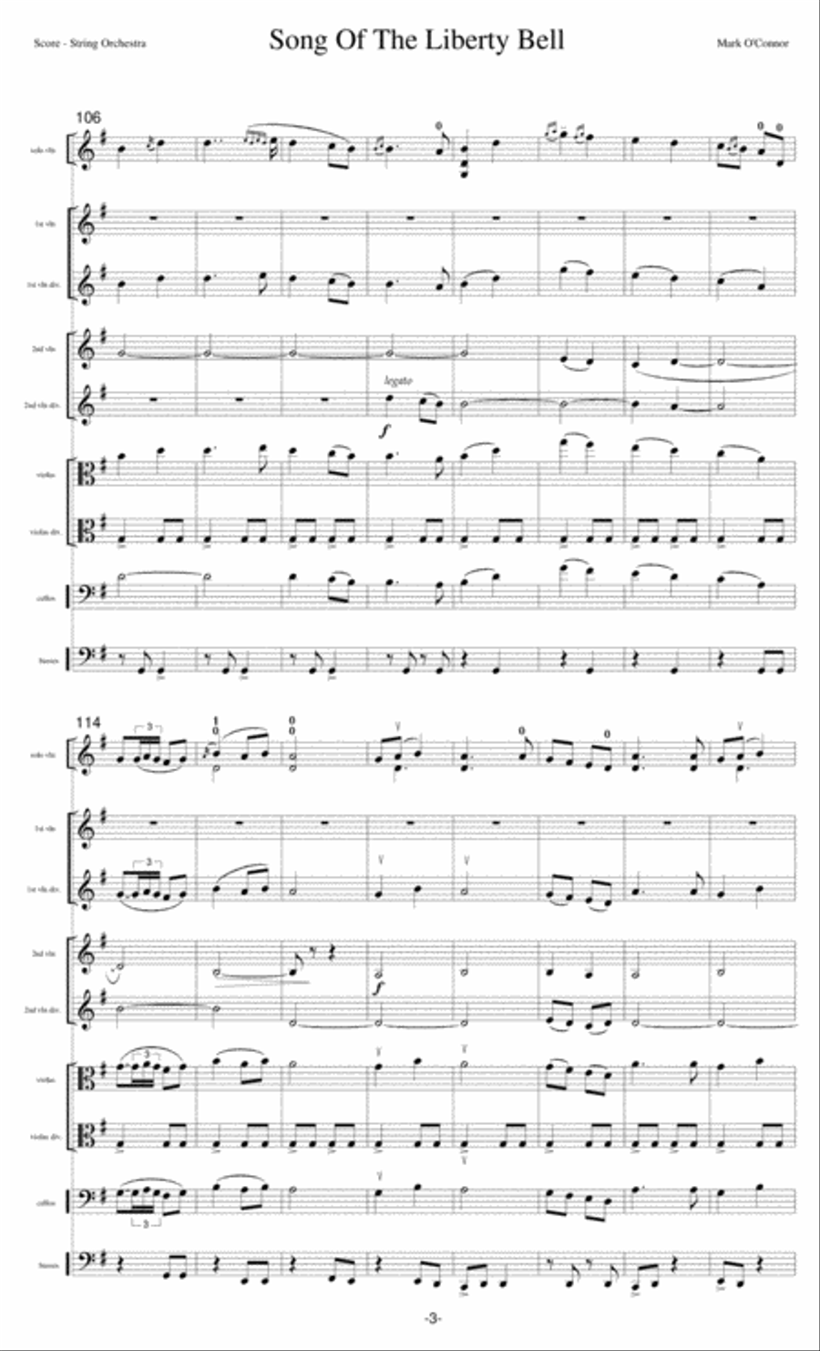 Song Of The Liberty Bell (score - violin and string orchestra) String Orchestra scores gallery preview page 6