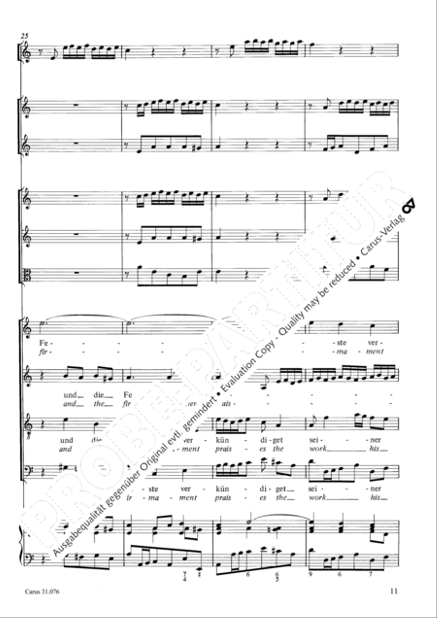 The heavens are telling the Father's glory (Die Himmel erzahlen die Ehre Gottes) 4-Part scores gallery preview page 12