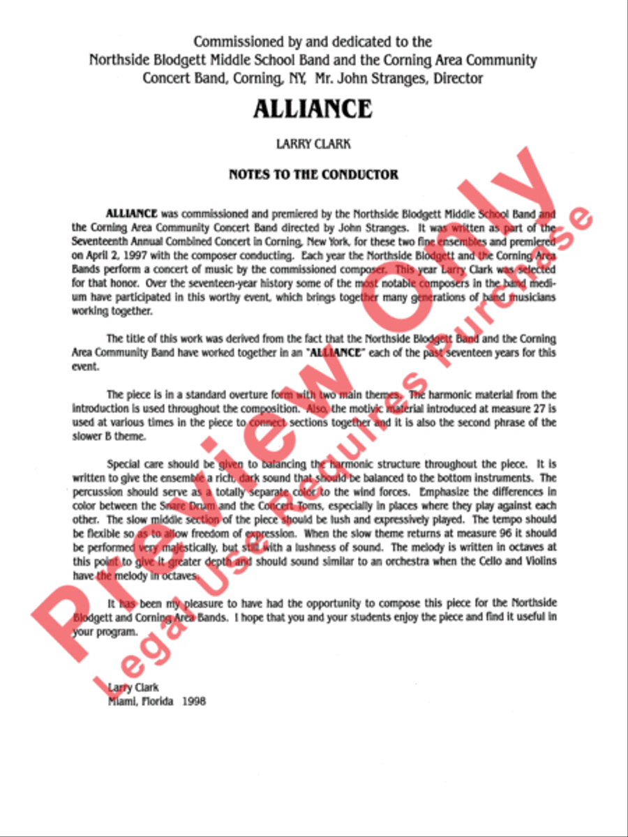 Alliance Alliance Concert Band scores gallery preview page 3