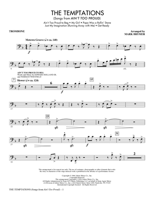 Book cover for The Temptations (Songs from Ain't Too Proud) (arr. Mark Brymer) - Trombone