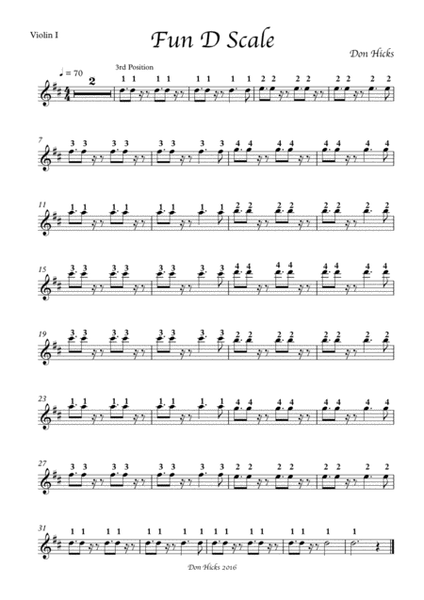 Fun D Major Scale, for String Orchestra image number null