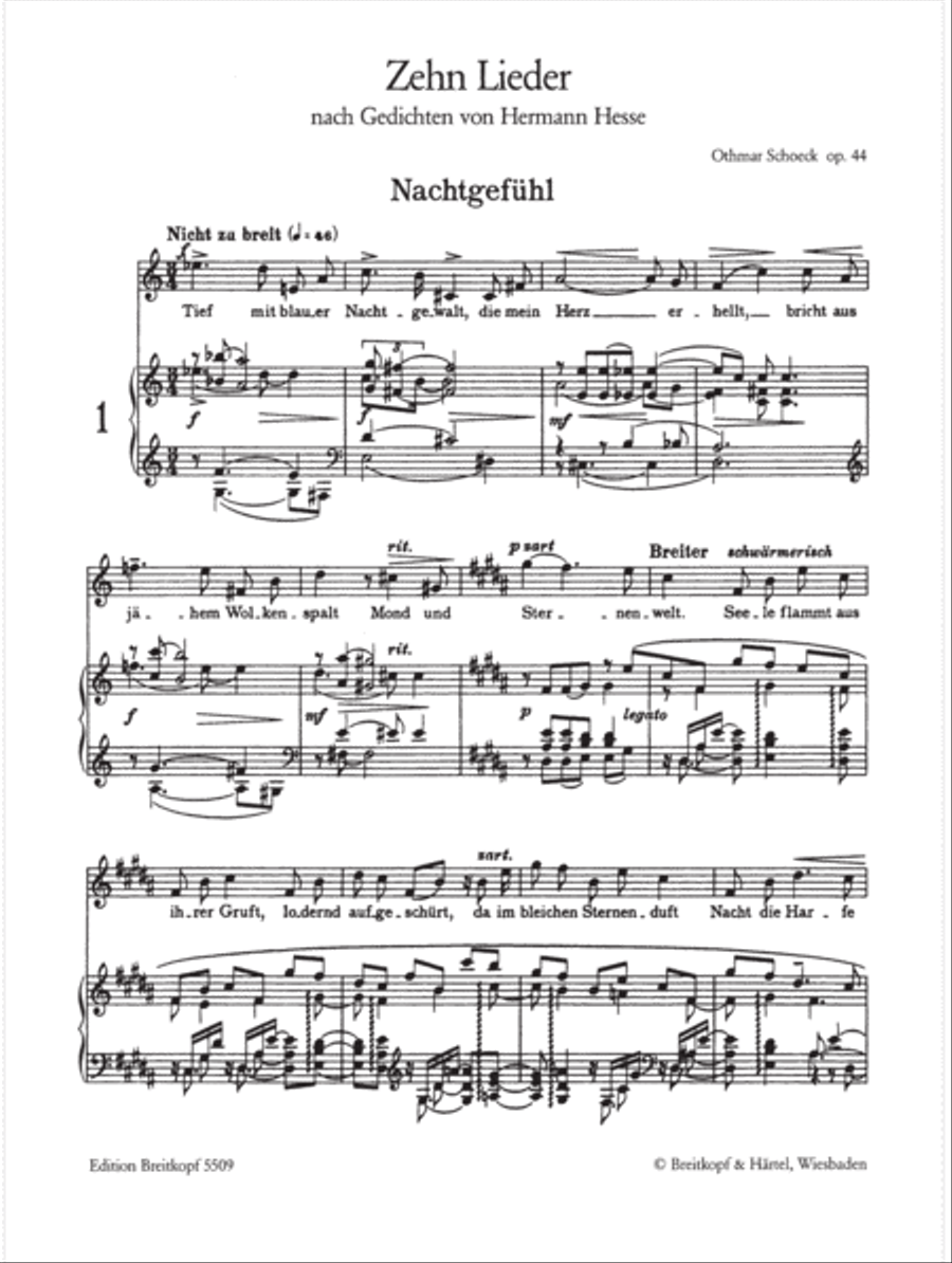 10 Songs Op. 44 10 Songs Op. 44 Voice Solo scores gallery preview page 2