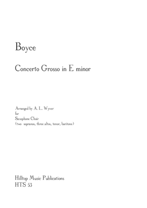 Boyce Concerto Grosso arr. saxophone ensemble