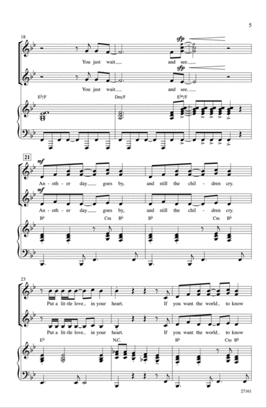 Put a Little Love in Your Heart Choir scores gallery preview page 3