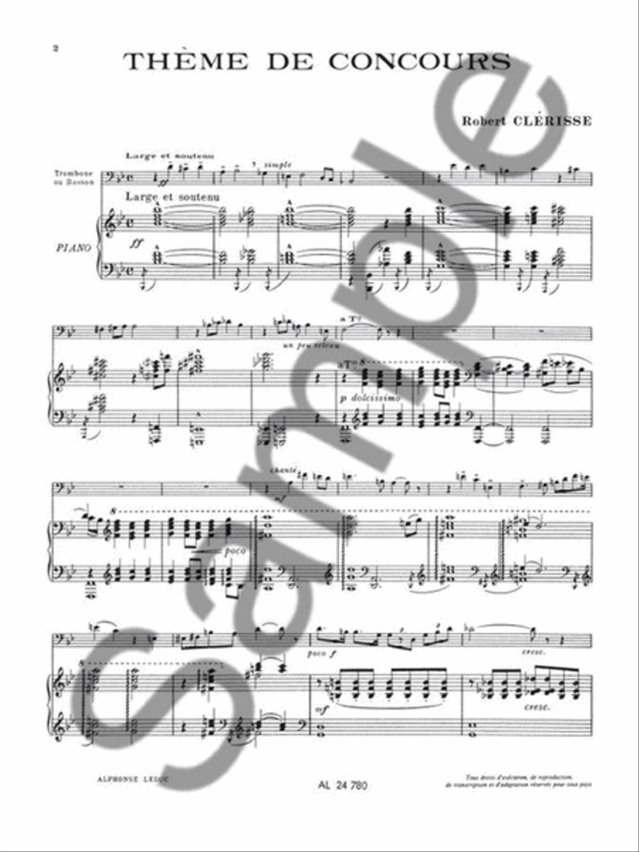 Theme De Concours (bassoon & Piano) Bassoon Solo scores gallery preview page 2