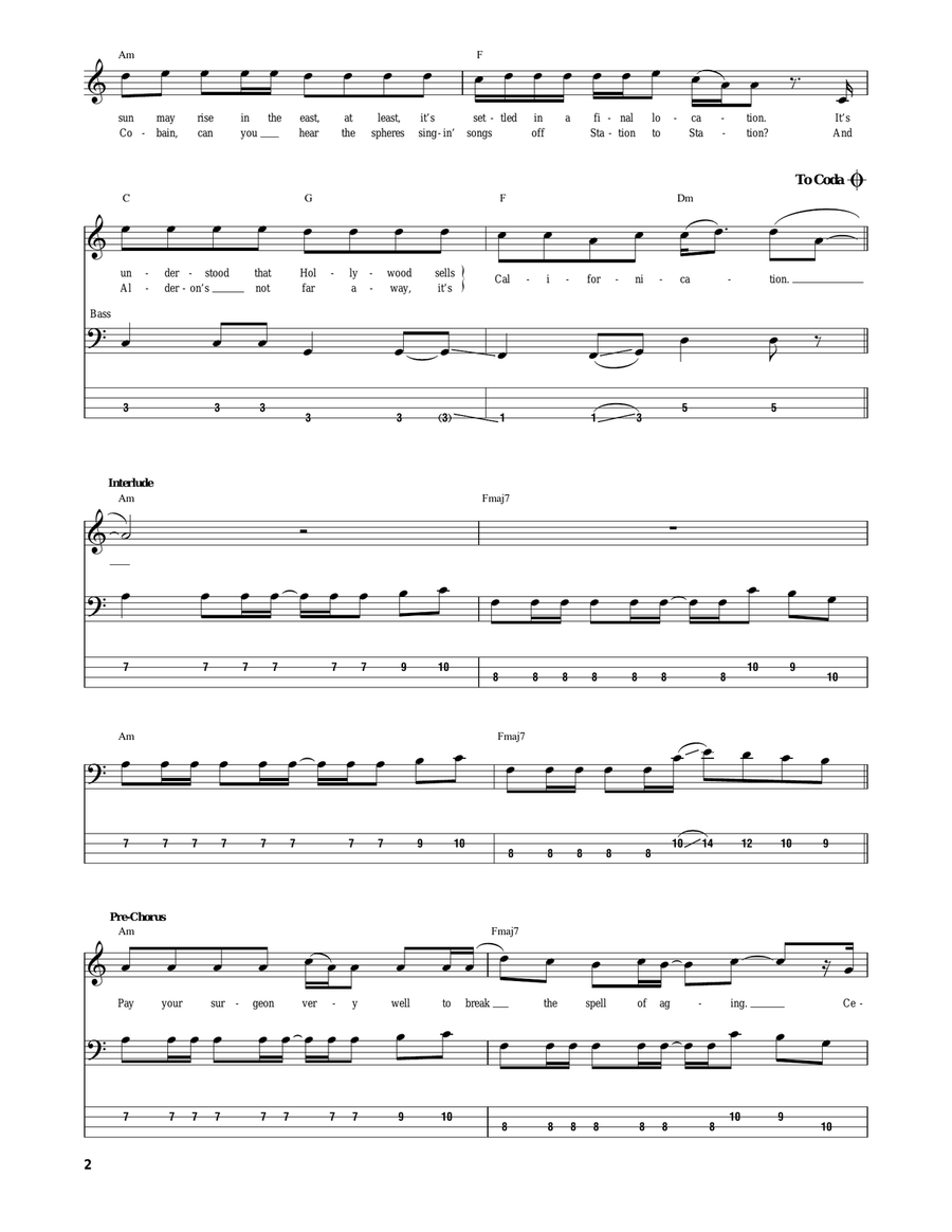 Californication Guitar Tablature scores gallery preview page 2