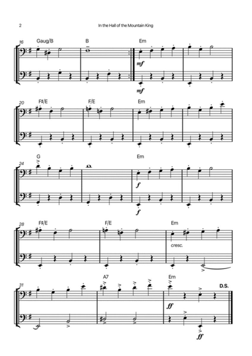 In the Hall of the Mountain King - Double Bass Duet with Chord Notations image number null