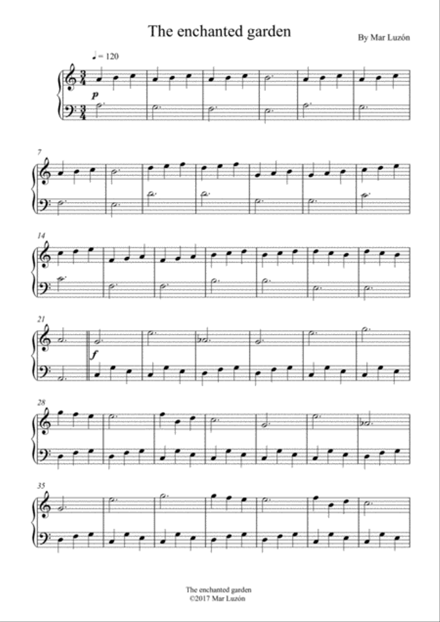 The enchanted garden The enchanted garden Easy Piano scores gallery preview page 2