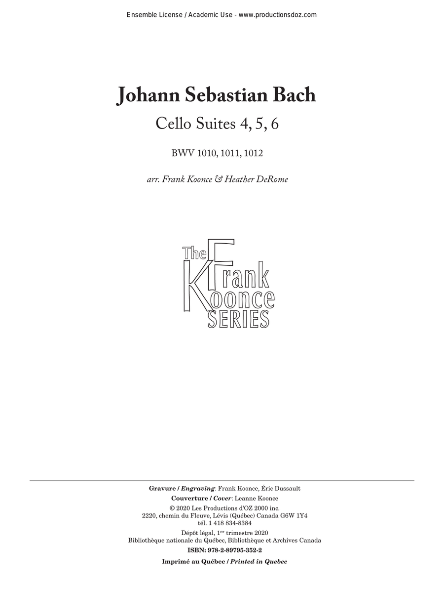 Cello Suites 4, 5, 6 BWV 1010, 1011, 1012 Cello scores gallery preview page 1