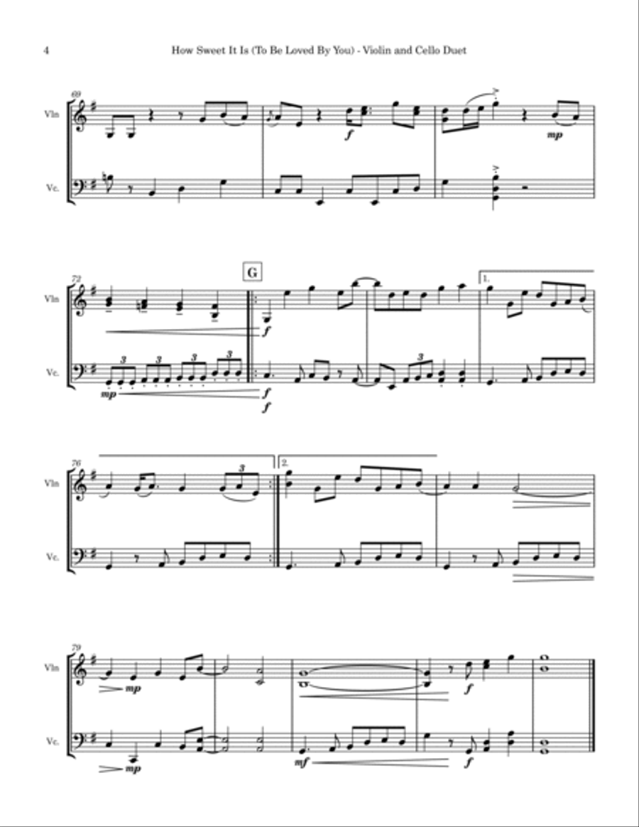 How Sweet It Is (to Be Loved By You) String Duet scores gallery preview page 4