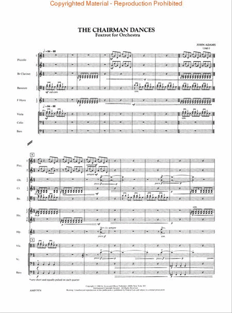 The Chairman Dances Orchestra scores gallery preview page 2