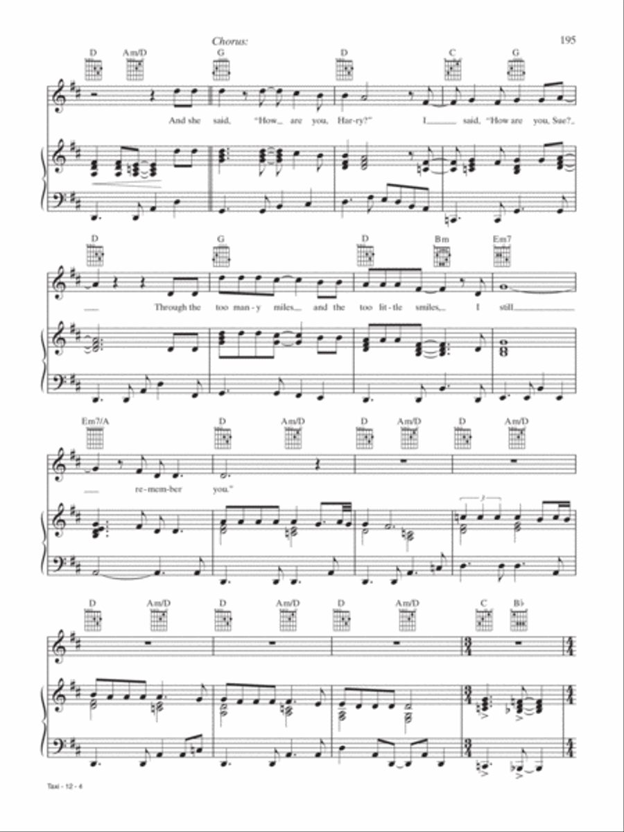 Taxi Piano, Vocal, Guitar scores gallery preview page 4