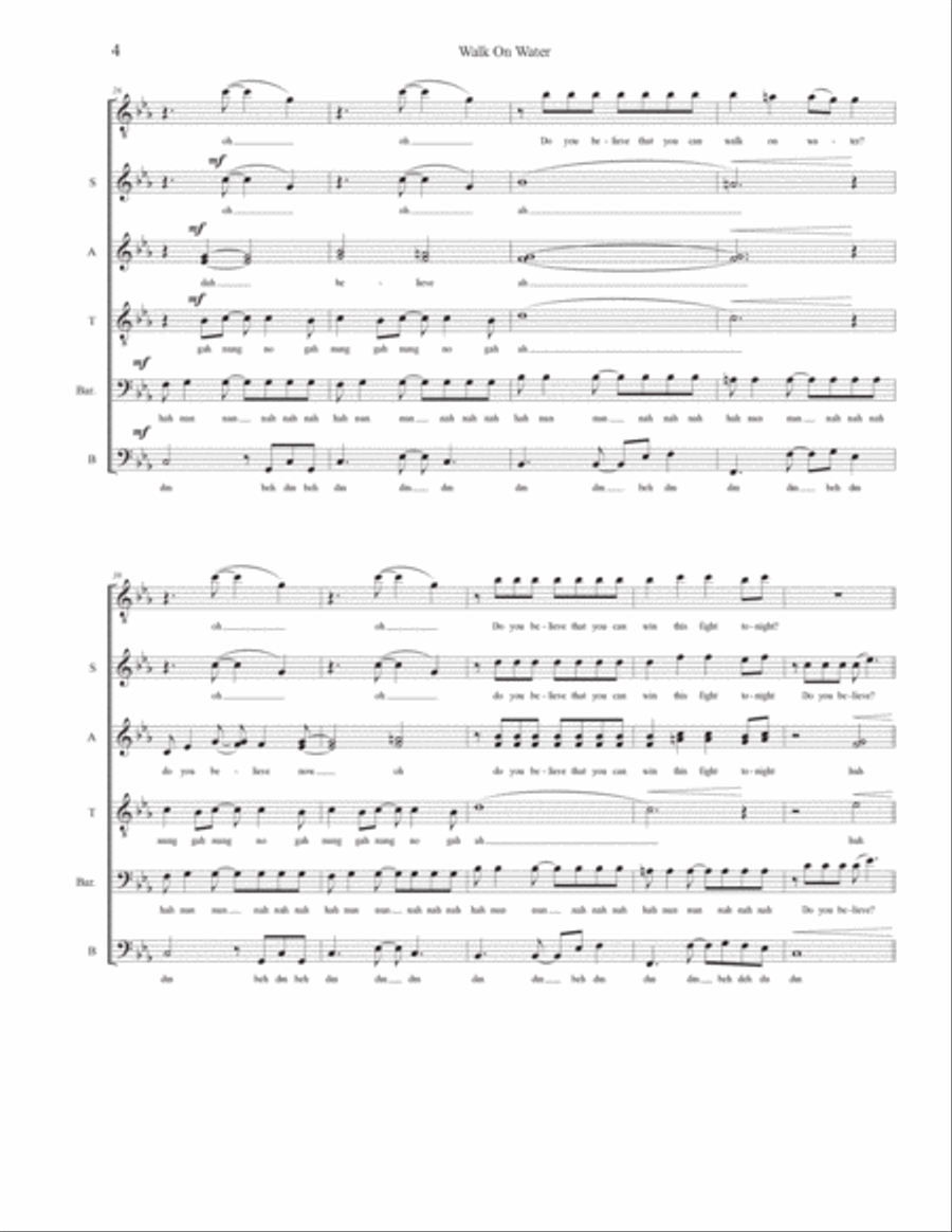 Walk On Water 4-Part scores gallery preview page 4