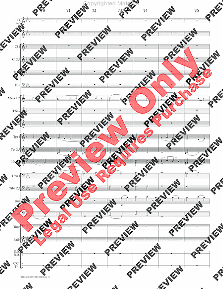 The Age of Chivalry Concert Band scores gallery preview page 14
