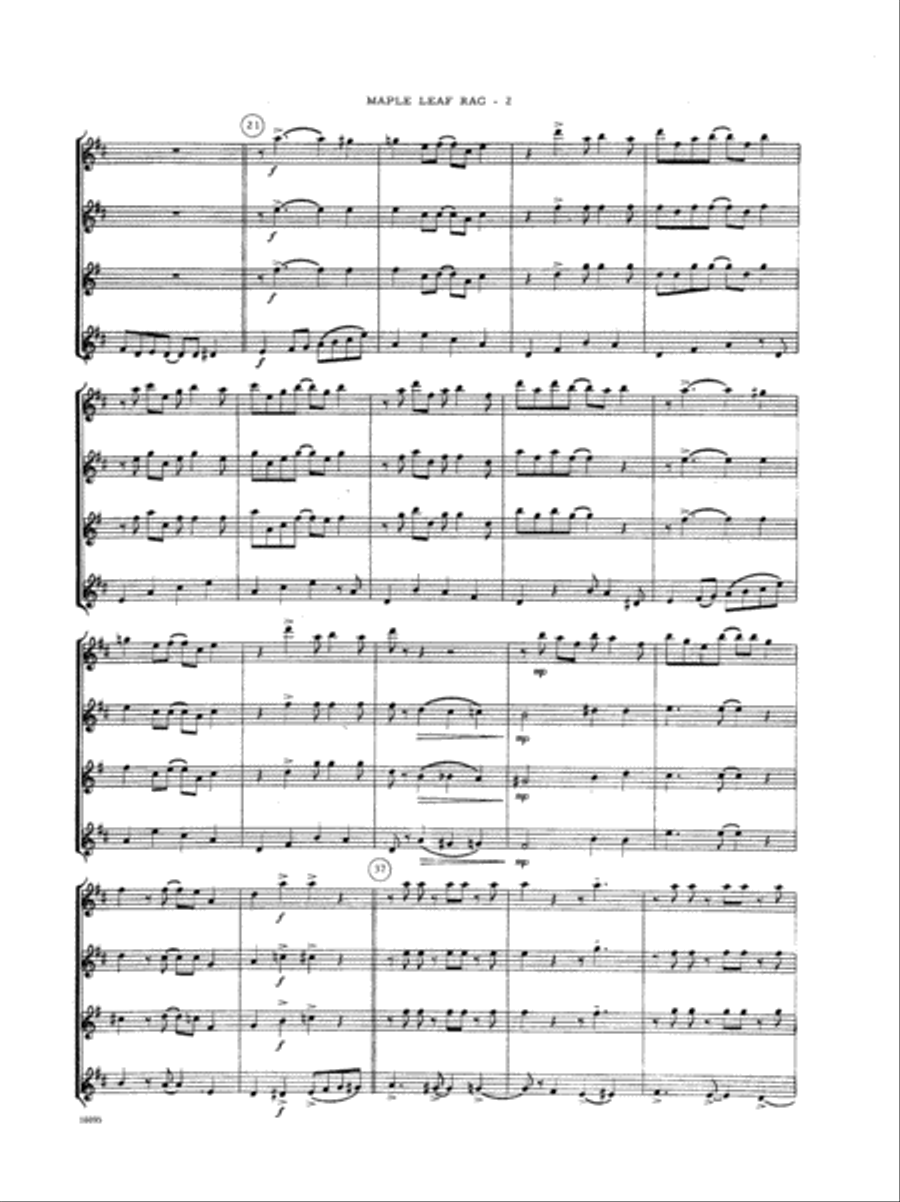 Maple Leaf Rag Saxophone Quartet scores gallery preview page 3