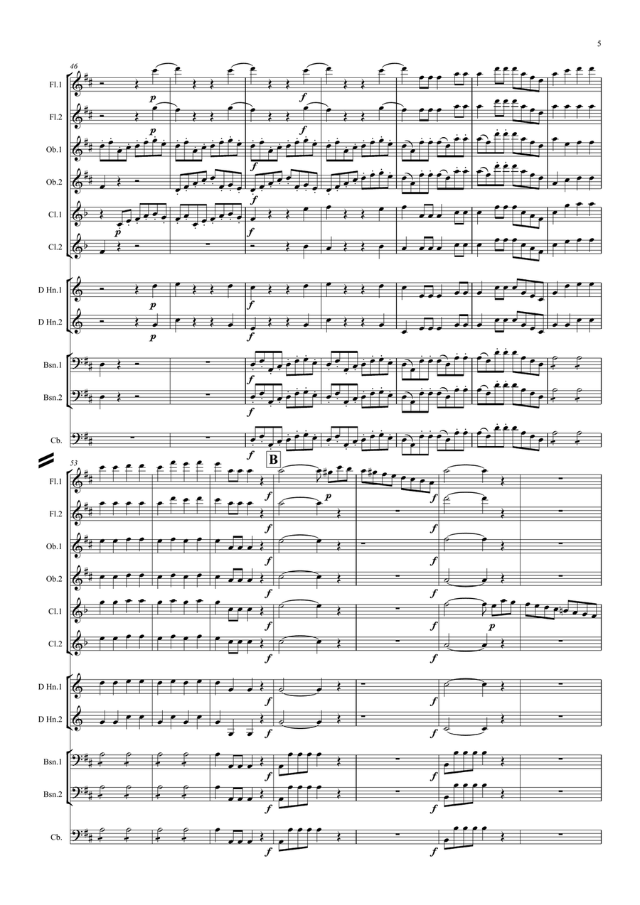 Mozart: Don Giovanni Overture K527 - wind dectet Large Ensemble scores gallery preview page 5
