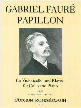 Book cover for Papillon for cello and piano