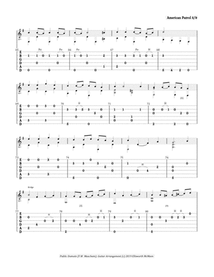 American Patrol march (For Fingerstyle Guitar Tuned Drop D) image number null