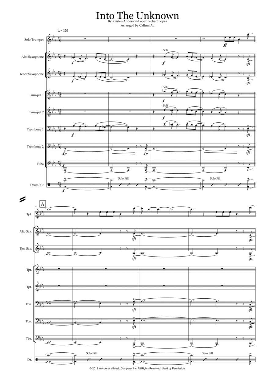 Into The Unknown Jazz Ensemble scores gallery preview page 1