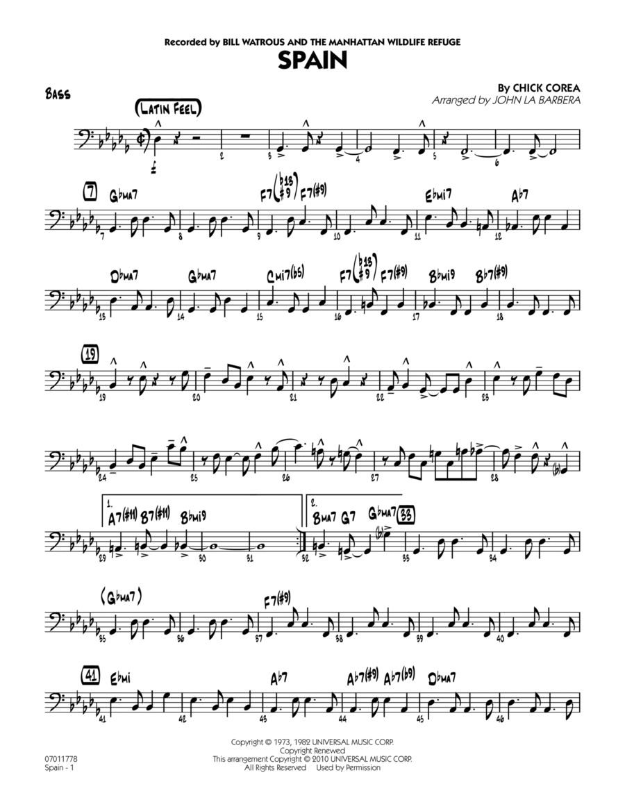 Spain - Bass Jazz Ensemble scores gallery preview page 1